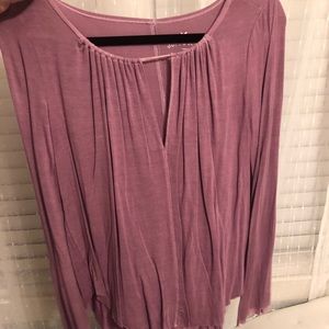 Purple Flowey long sleeve American eagle top